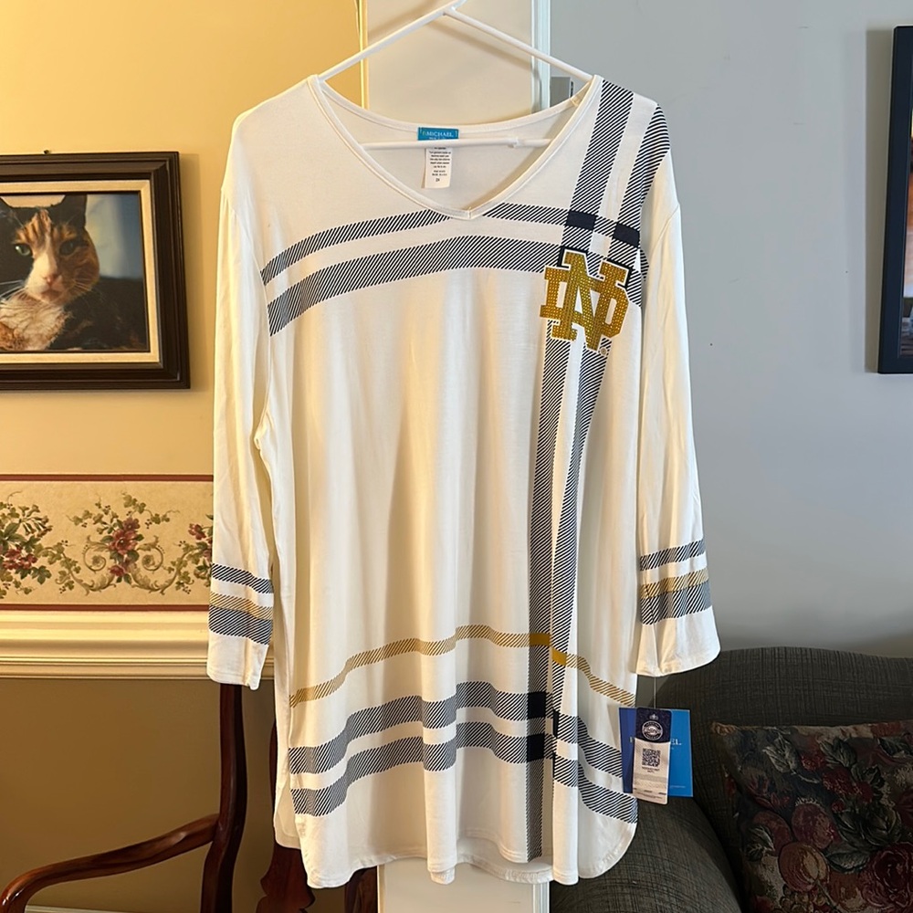 NWT Notre Dame women’s tunic, jersey by P. Michael, size 2X